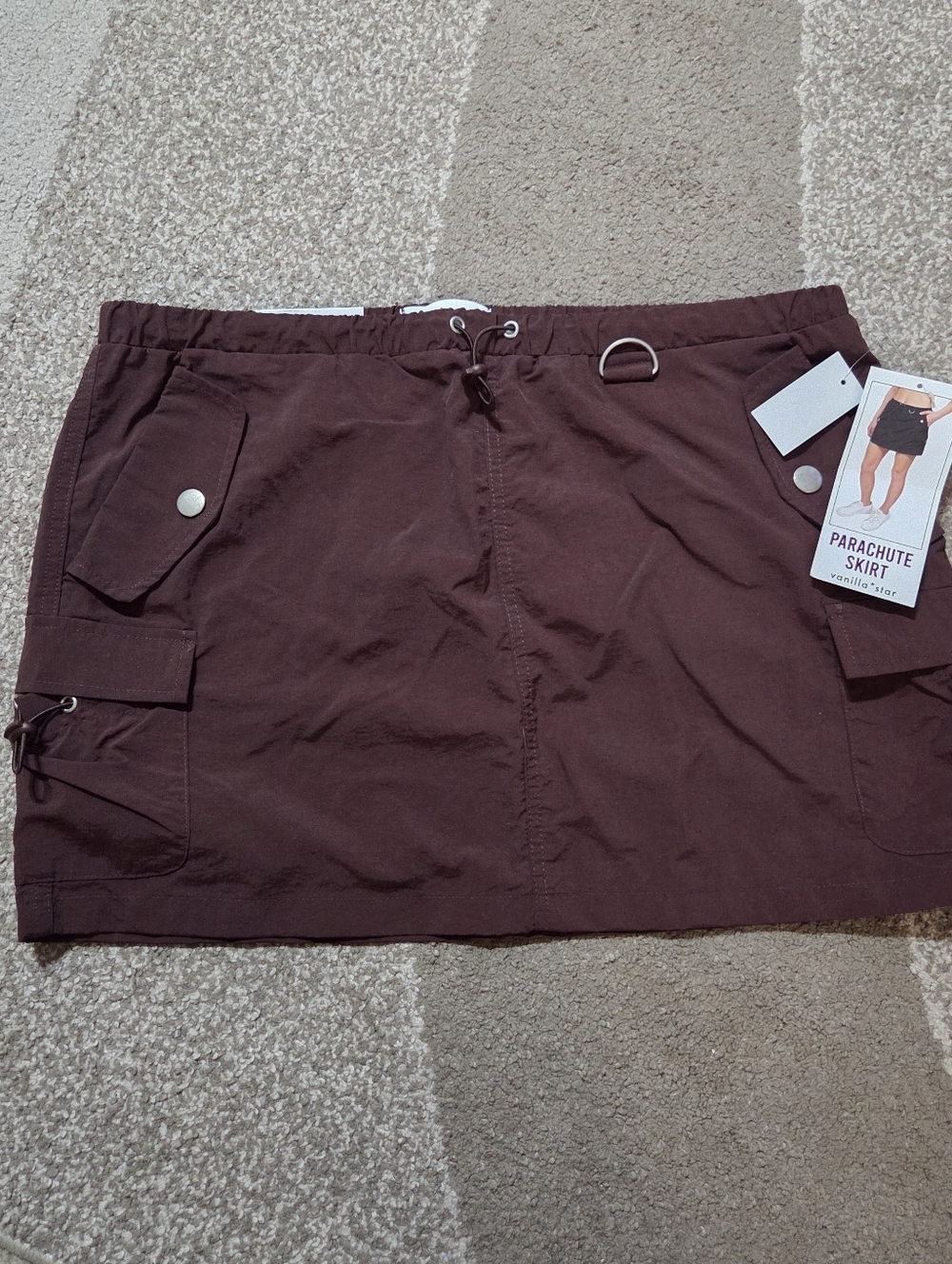 Vanilla Star Parachute Mini Skirt - Brown